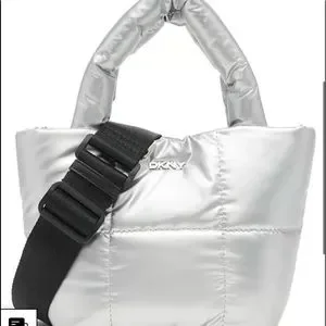 Dkny | Bags | Dkny Silver Black Giania Small Tote Slit Mark  display picture 3